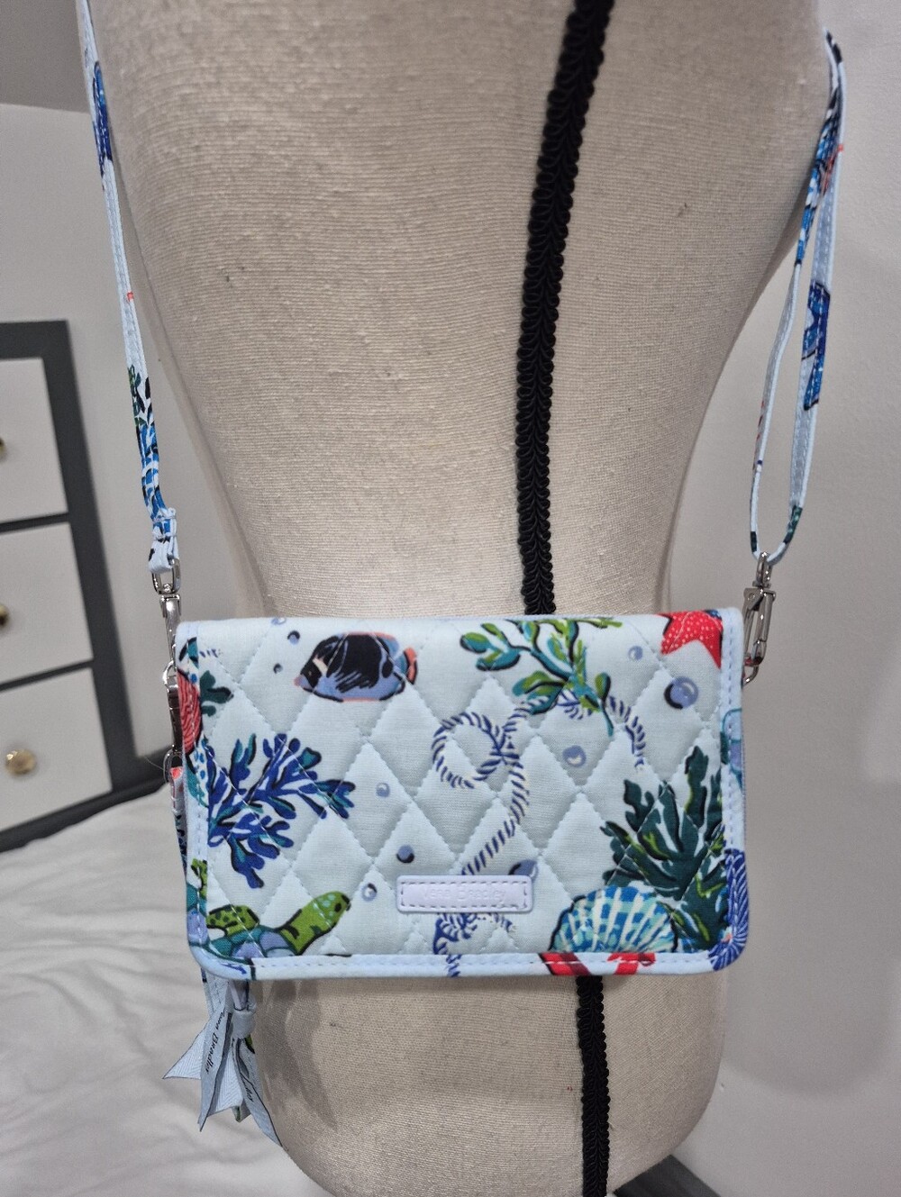 NWOT Vera Bradley Anchors Aweigh 3 In 1 Crossbody Wristlet RFID